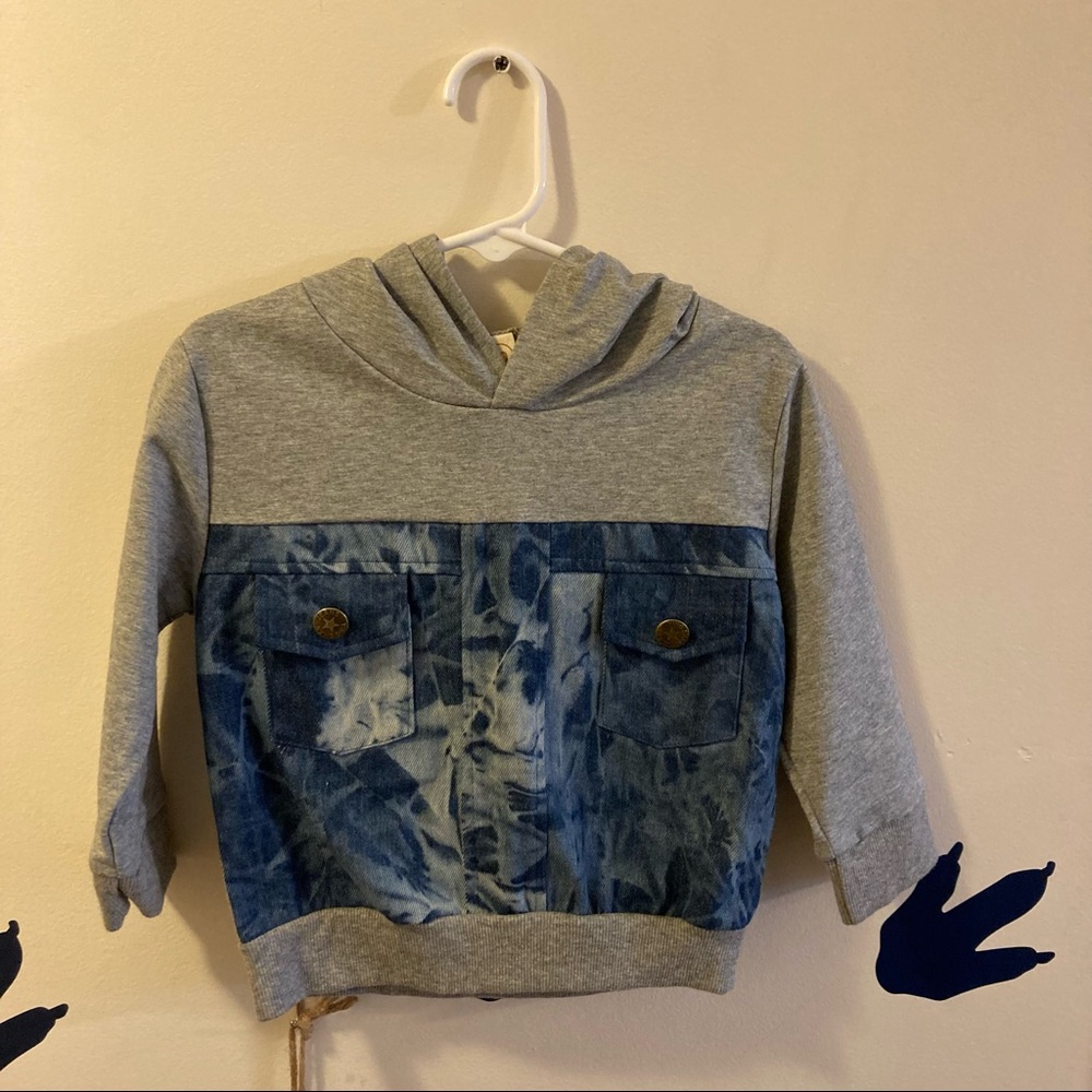 Toddler Boy Denim Wash Hoodie Size 1-2y
